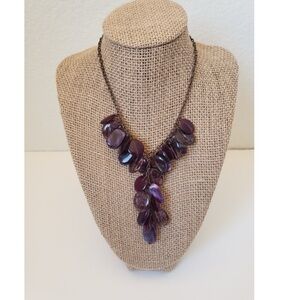 Bold Purple Chunky Bead Necklace